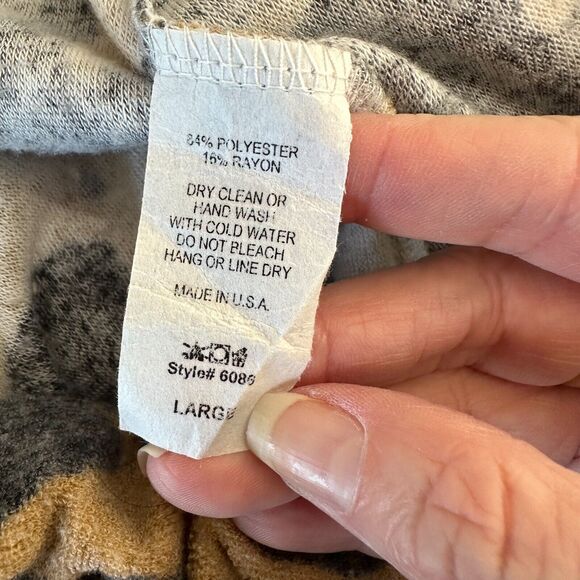 Entro Muted Tan and Black Cheetah Print Drawstring Jogger Pants With Pockets L - Picture 9 of 14